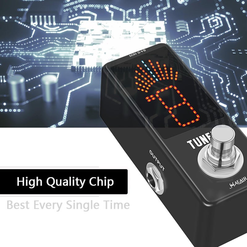 Hafair Deluxe Chromatic Tuner Pedal,Large Screen High Precision ±0.1% Accuracy,Display Leads Clear Results of Tuning for Electric Guitar and Bass - Image 4